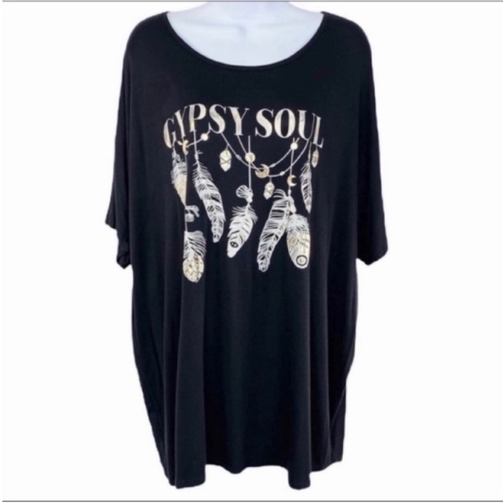 VISION Gypsy Soul boyfriend T-shirt top 2X black